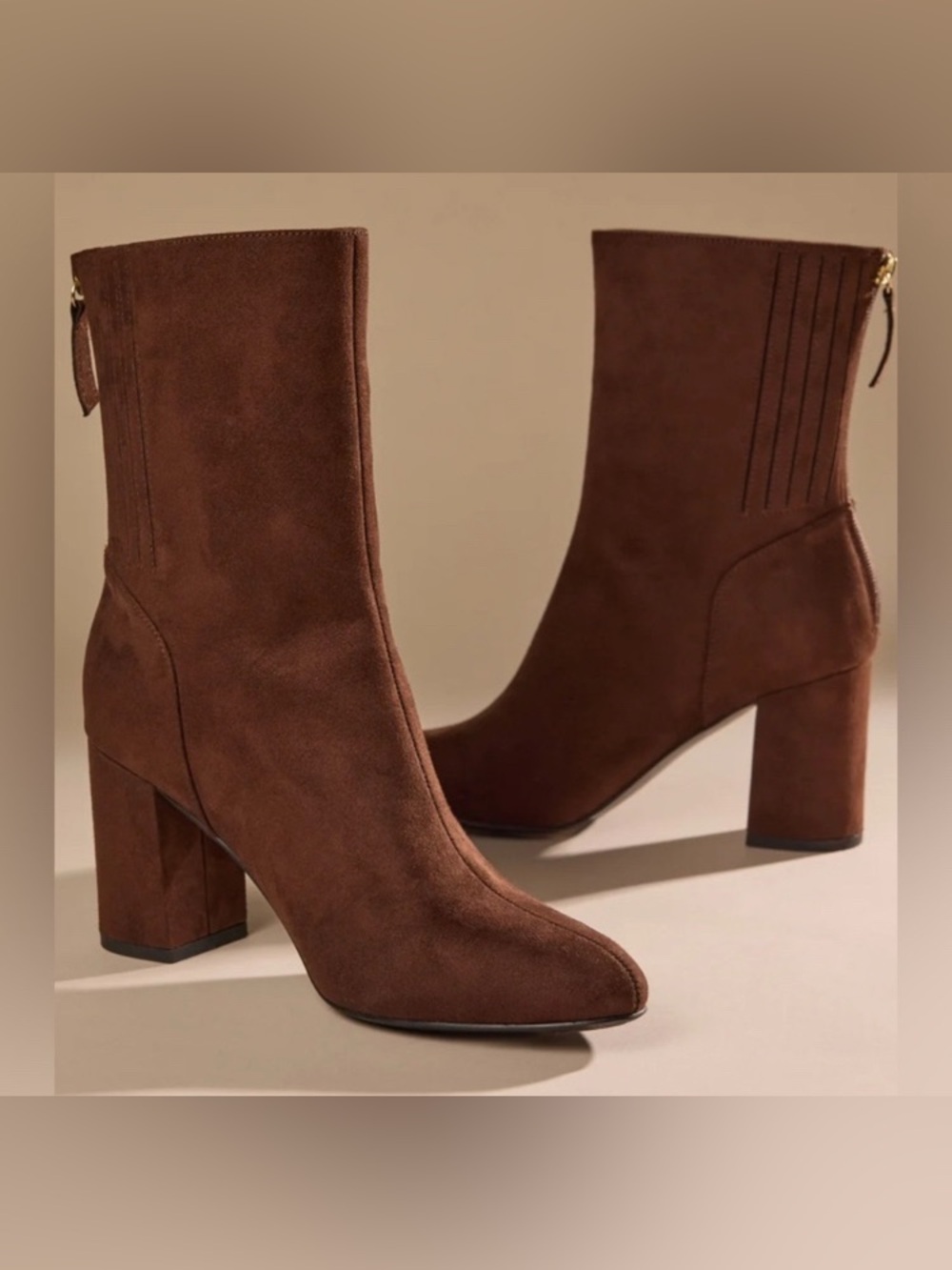 Altard State Chocolate Brown Microsuede Ankle Boots/Back Zip - Size 7.5